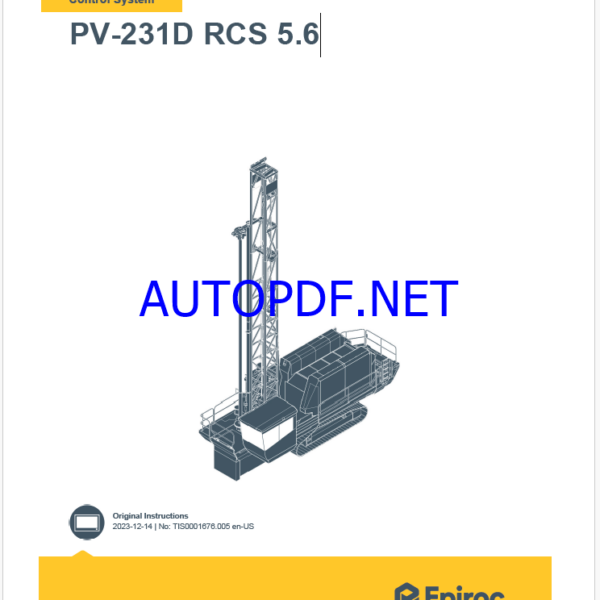 Epiroc PV-231D RCS 5.5 Pit Viper Control System Manual