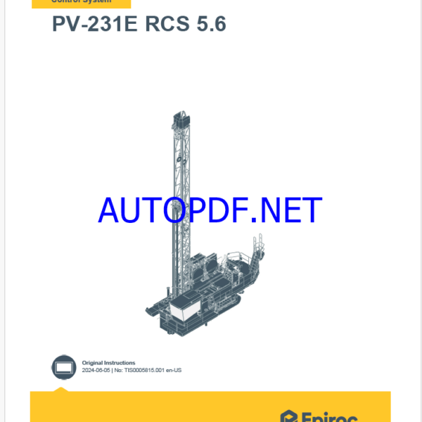 Epiroc PV-231E RCS 5.6 Pit Viper Control System Manual