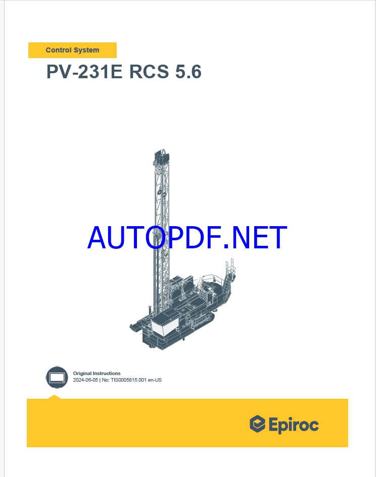 Epiroc PV-231E RCS 5.6 Pit Viper Control System Manual