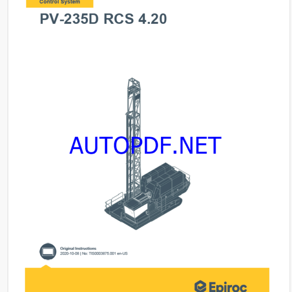 Epiroc PV-235D RCS 4.20 Pit Viper Control System Manual