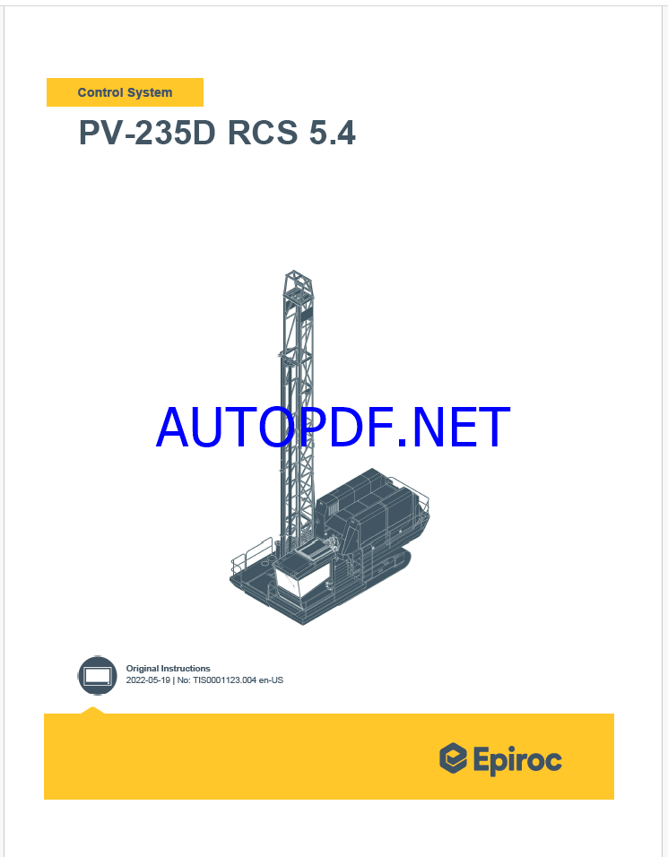 Epiroc PV-235D RCS 5.4 Pit Viper Control System Manual