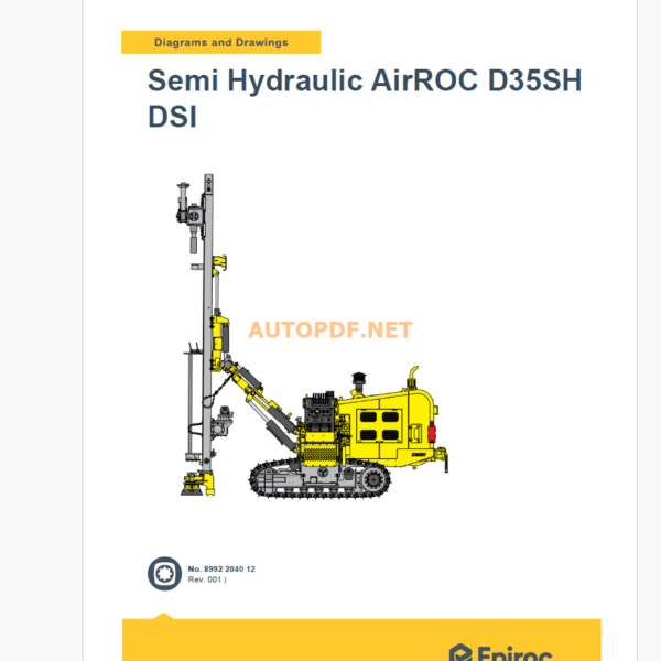 Epiroc Semi Hydraulic AirROC D35SH DSI Diagrams and Drawings Manual