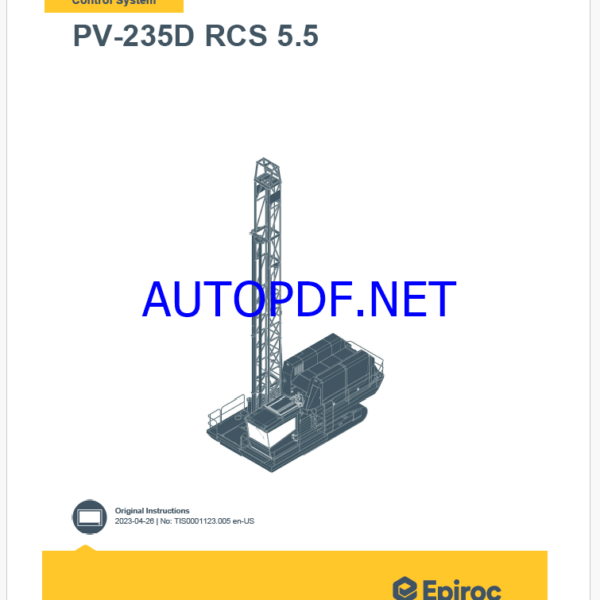 Epiroc PV-235D RCS 5.4 Pit Viper Control System Manual