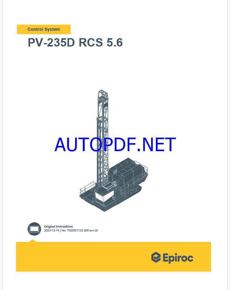 Epiroc PV-235D RCS 5.6 Pit Viper Control System Manual