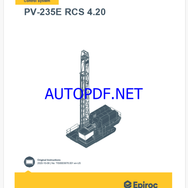 Epiroc PV-235E RCS 4.20 Pit Viper Control System Manual