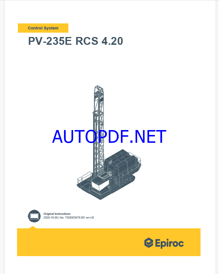 Epiroc PV-235E RCS 4.20 Pit Viper Control System Manual