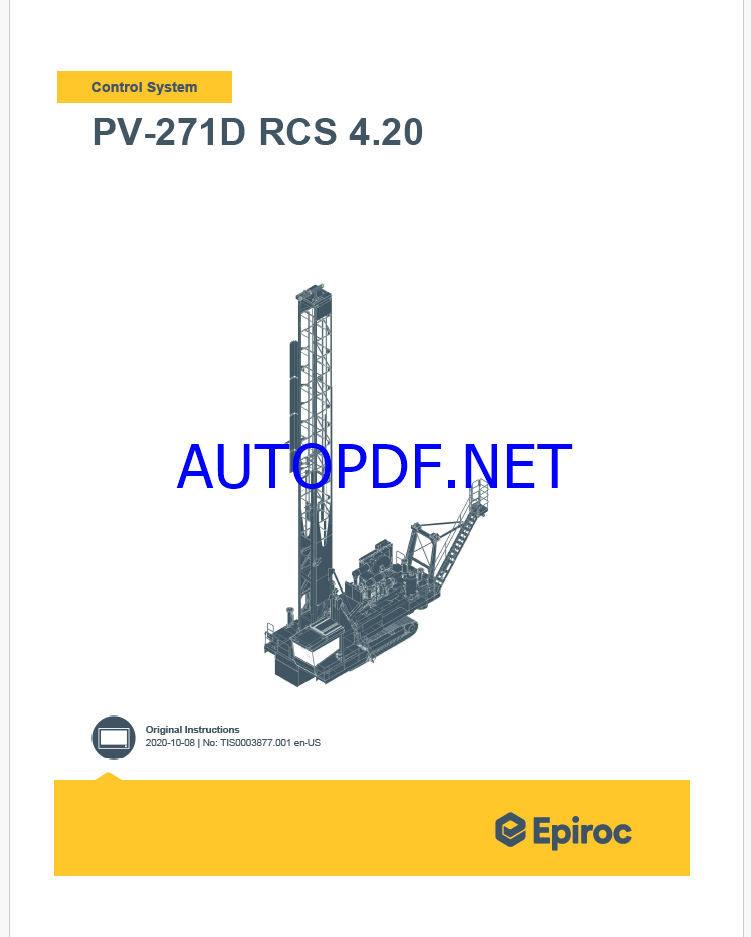 Epiroc PV-271D RCS 4.20 Pit Viper Control System Manual