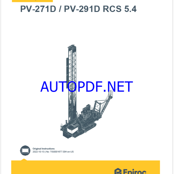 Epiroc PV-271D, PV-291D RCS 5.4 Pit Viper Control System Manual