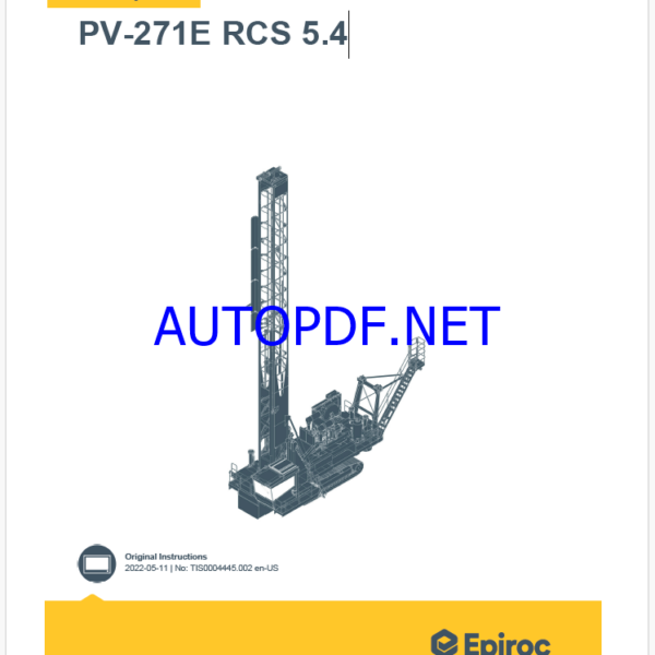 Epiroc PV-271E RCS 5.4 Pit Viper Control System Manual