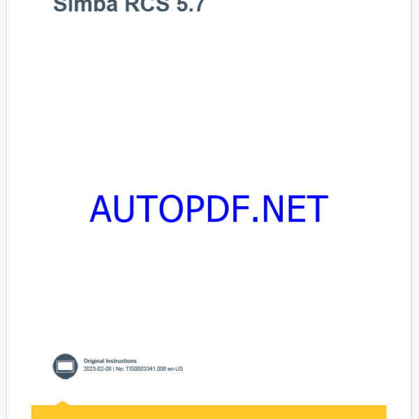 Epiroc Simba RCS 5.7 Control System Manual