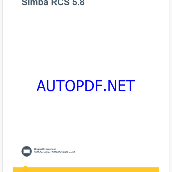 Epiroc Simba RCS 5.8 Control System Manual