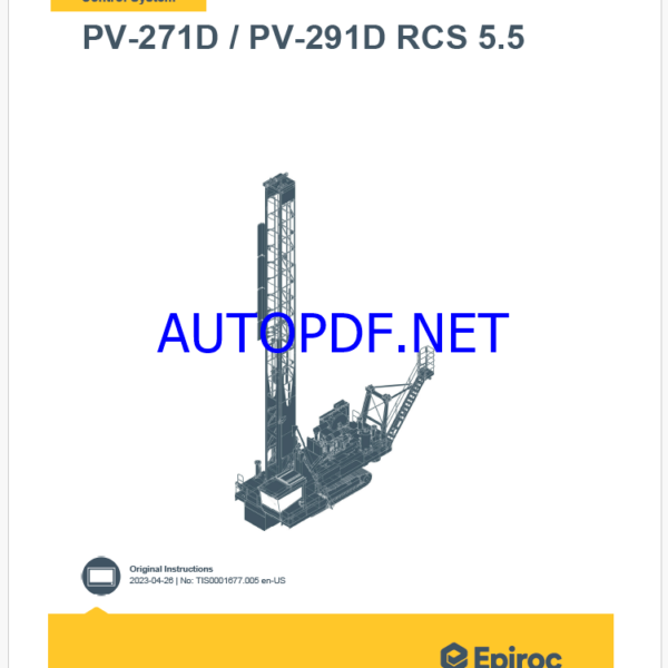 Epiroc PV-271D, PV-291D RCS 5.5 Pit Viper Control System Manual