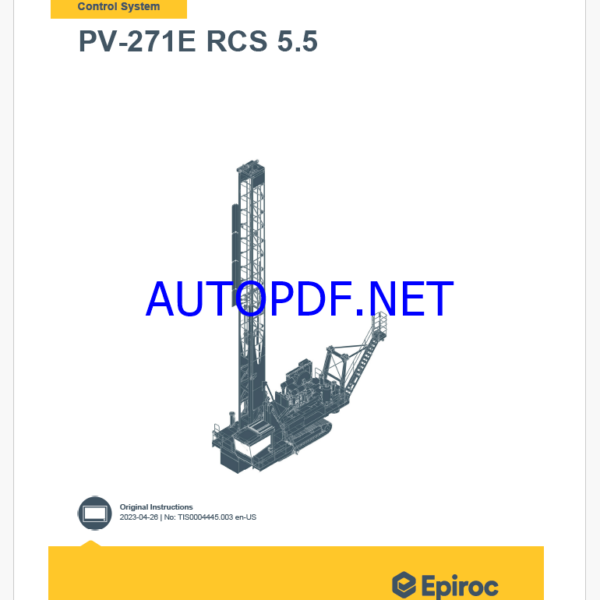 Epiroc PV-271E RCS 5.5 Pit Viper Control System Manual