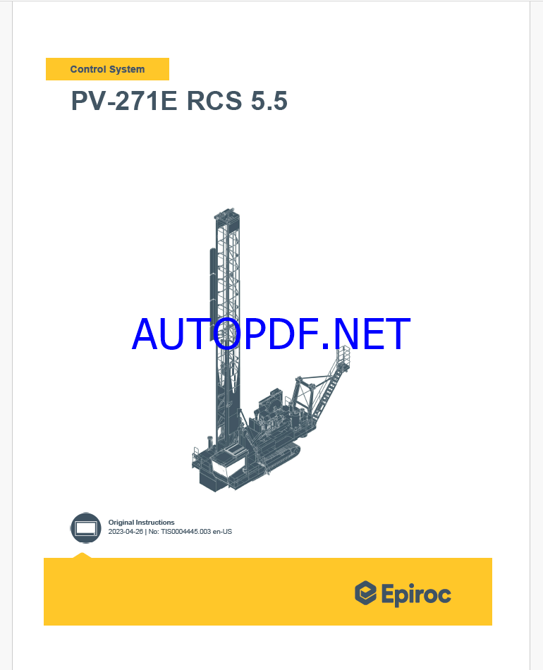 Epiroc PV-271E RCS 5.5 Pit Viper Control System Manual