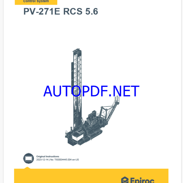 Epiroc PV-271E RCS 5.6 Pit Viper Control System Manual