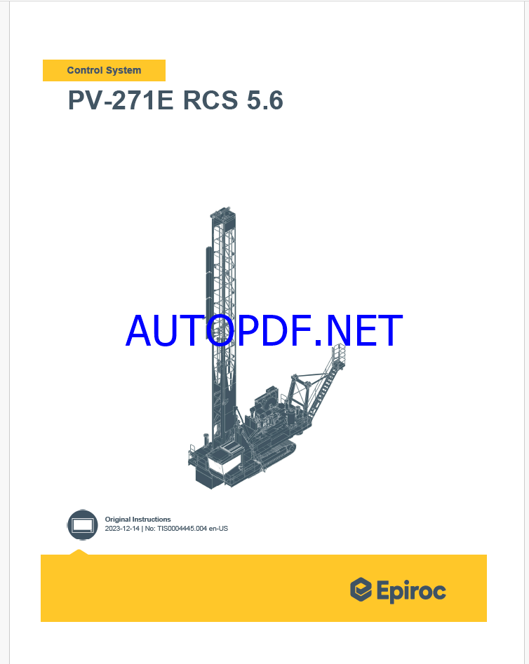 Epiroc PV-271E RCS 5.6 Pit Viper Control System Manual