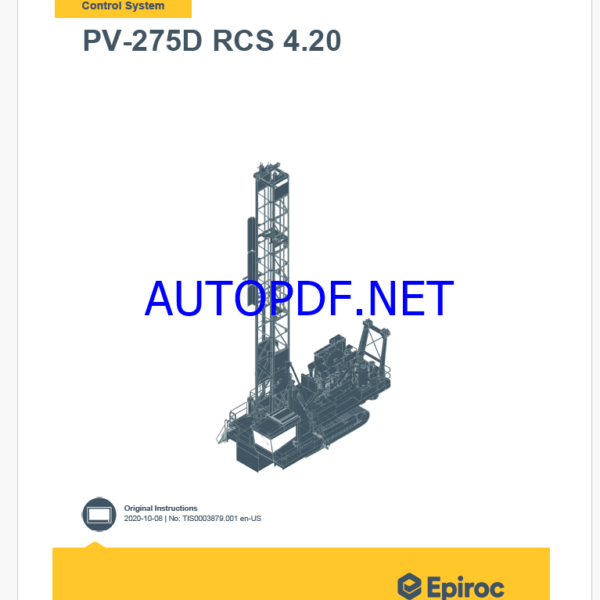 Epiroc PV-275D RCS 4.20 Pit Viper Control System Manual