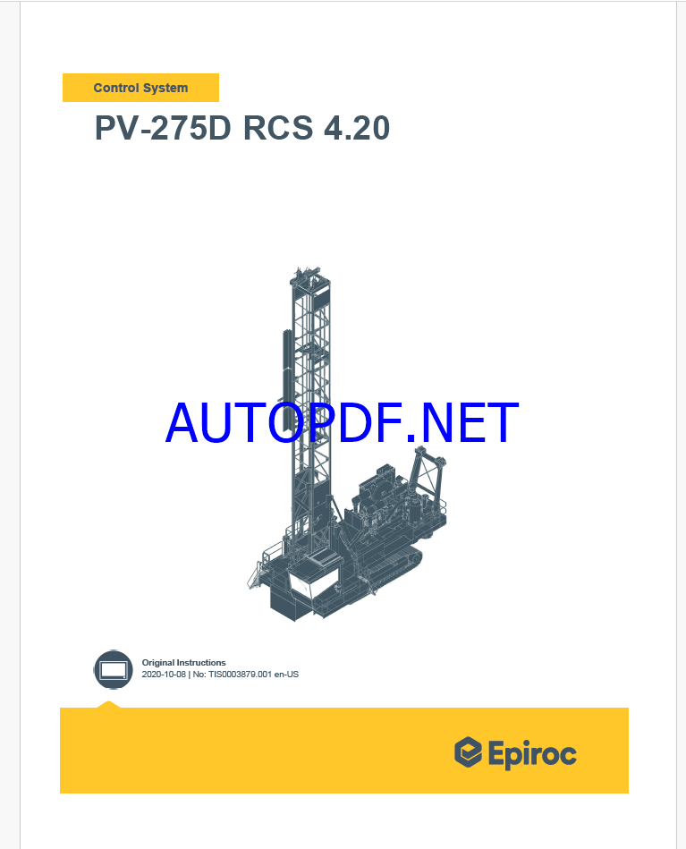 Epiroc PV-275D RCS 4.20 Pit Viper Control System Manual