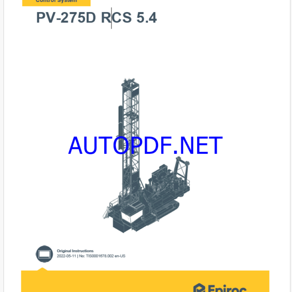 Epiroc PV-275D RCS 5.4 Pit Viper Control System Manual