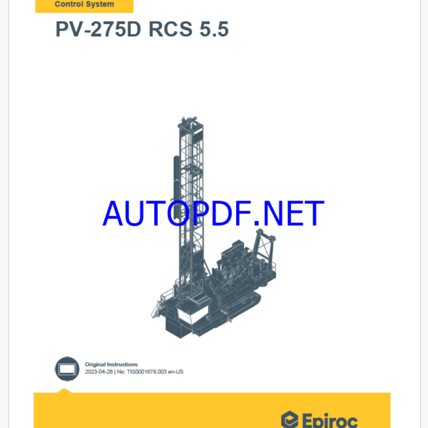 Epiroc PV-275D RCS 5.5 Pit Viper Control System Manual