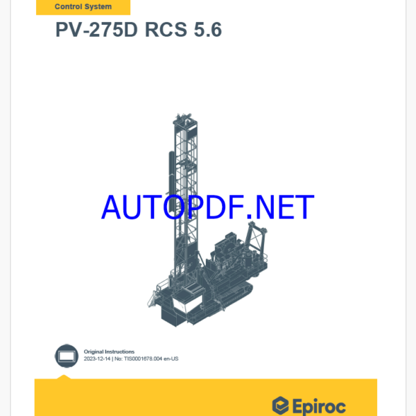 Epiroc PV-275D RCS 5.6 Pit Viper Control System Manual