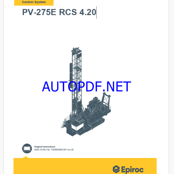 Epiroc PV-275E RCS 4.20 Pit Viper Control System Manual