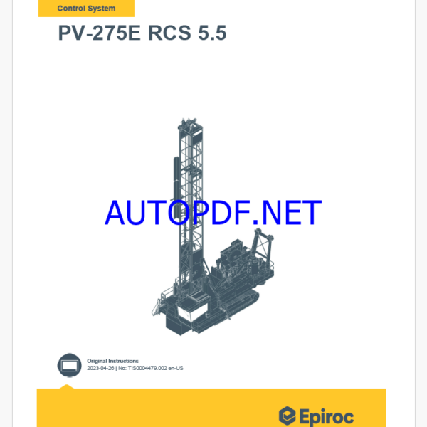 Epiroc PV-275E RCS 5.5 Pit Viper Control System Manual