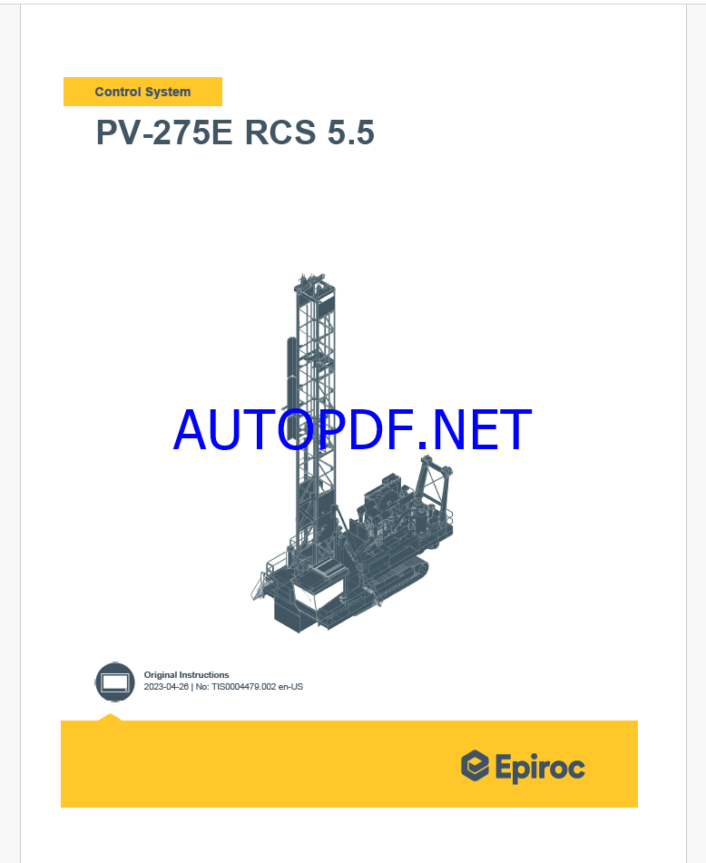 Epiroc PV-275E RCS 5.5 Pit Viper Control System Manual