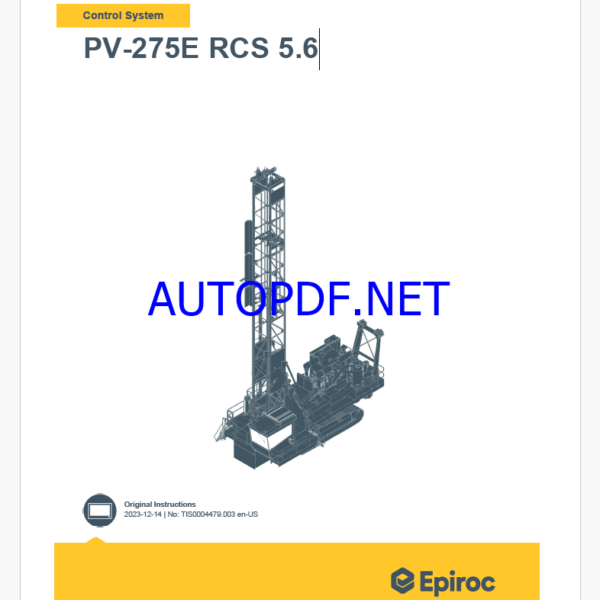 Epiroc PV-275E RCS 5.6 Pit Viper Control System Manual