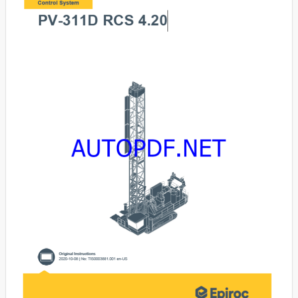 Epiroc PV-311D RCS 4.20 Pit Viper Control System Manual