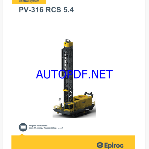 Epiroc PV-316 RCS 5.4 Pit Viper Control System Manual