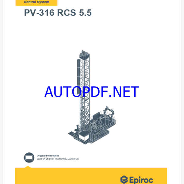 Epiroc PV-316 RCS 5.5 Pit Viper Control System Manual