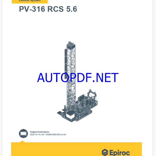 Epiroc PV-316 RCS 5.6 Pit Viper Control System Manual