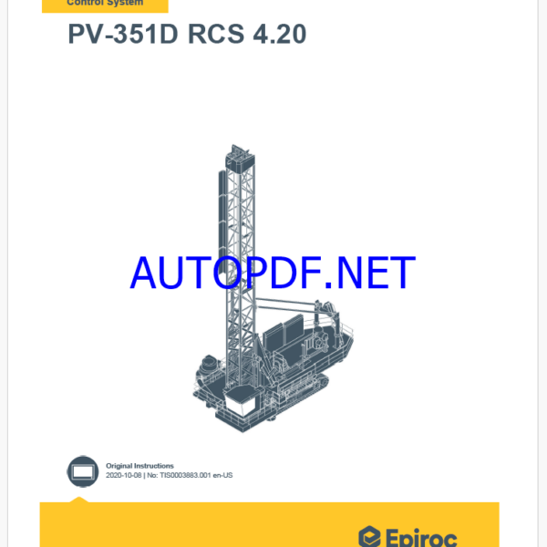 Epiroc PV-351D RCS 4.20 Pit Viper Control System Manual