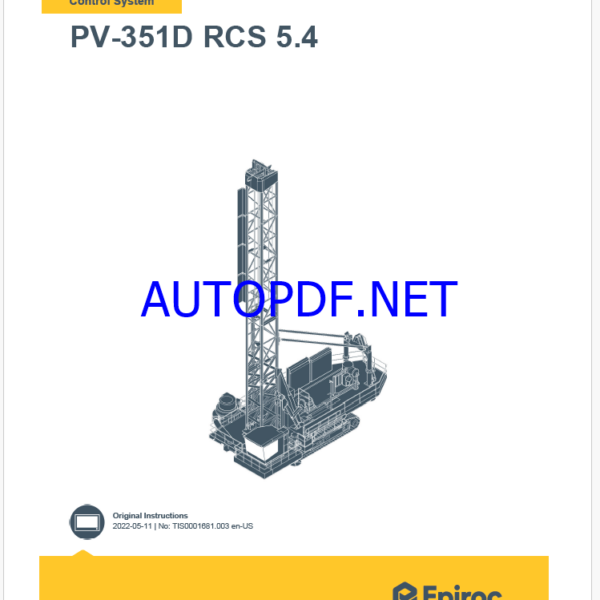 Epiroc PV-351D RCS 5.4 Pit Viper Control System Manual