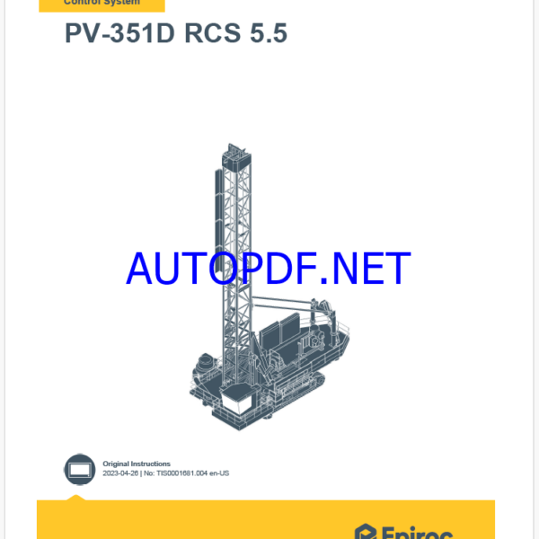 Epiroc PV-351D RCS 5.5 Pit Viper Control System Manual