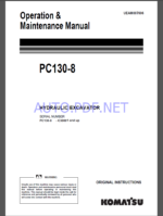 Komatsu PC130-8 HYDRAULIC EXCAVATOR Operation and Maintenance Manual(UEAM007606)