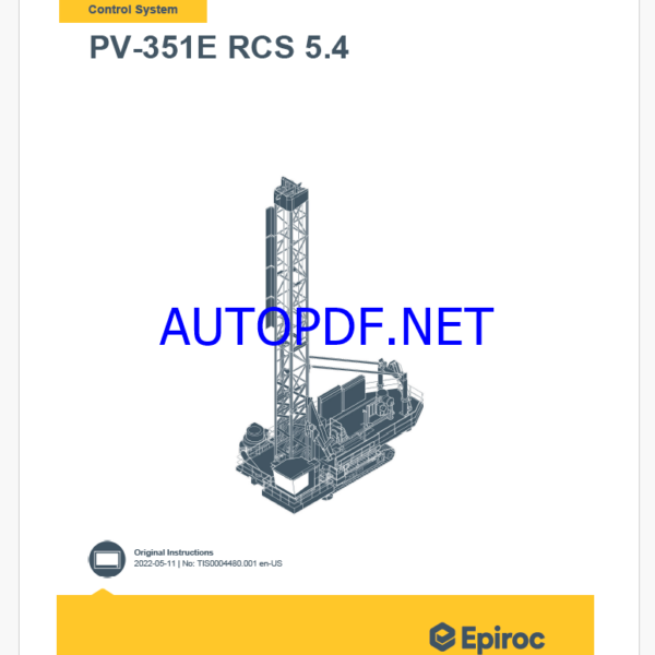 Epiroc PV-351E RCS 5.4 Pit Viper Control System Manual