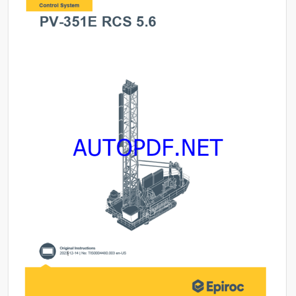 Epiroc PV-351E RCS 5.6 Pit Viper Control System Manual