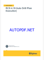 Epiroc RCS 4.19 Auto Drill Plan Execution Control System Manual