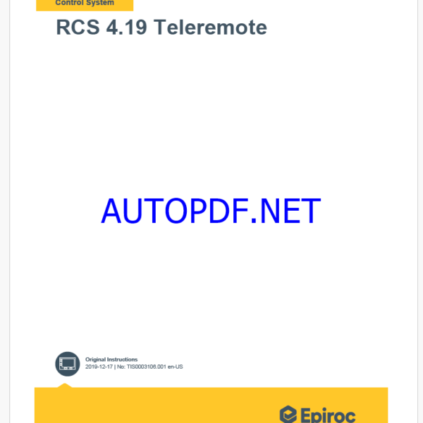 Epiroc RCS 4.19 Teleremote Control System Manual