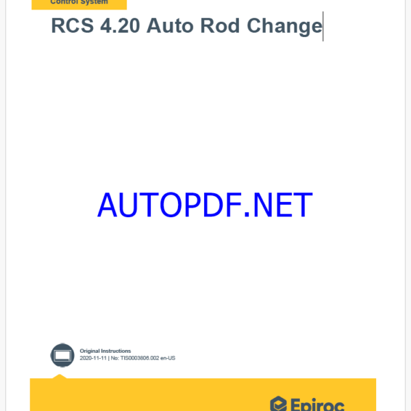 Epiroc RCS 4.20 Auto Rod Change Control System Manual