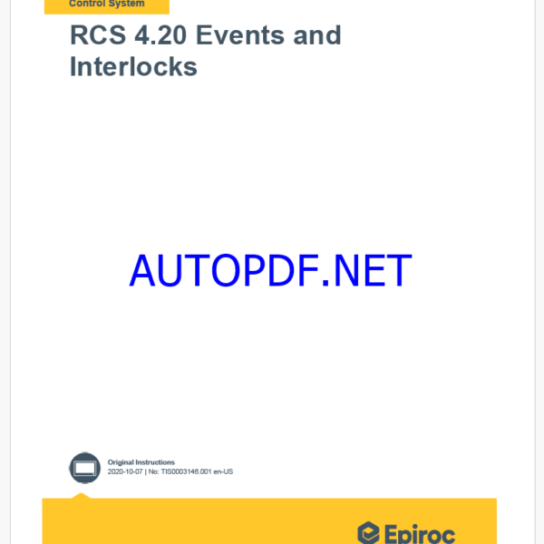 Epiroc RCS 4.20 Events and Interlocks Control System Manual