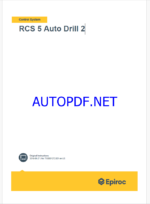 Epiroc RCS 5 Auto Drill 2 Control System Manual