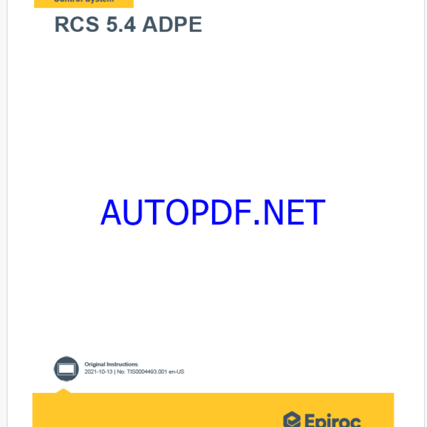 Epiroc RCS 5.4 ADPE Control System Manual