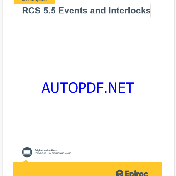 Epiroc RCS 5.5 Events and Inter Control System Manual