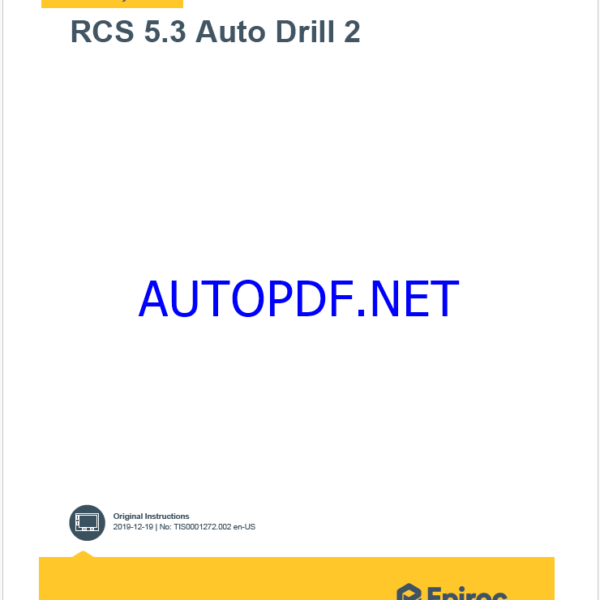 Epiroc RCS 5.3 Auto Drill 2 Control System Manual