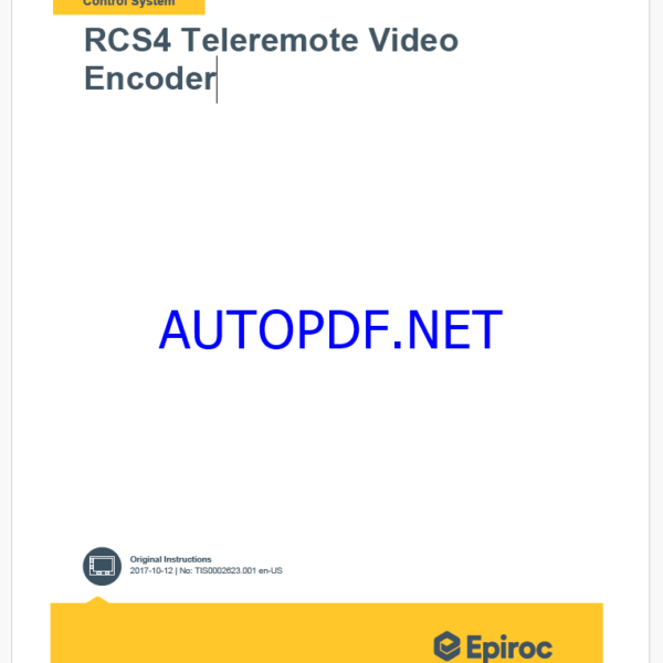 Epiroc RCS4 Teleremote Video Encoder Control System Manual