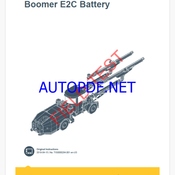 Epiroc Boomer E2C Battery Control System Manual