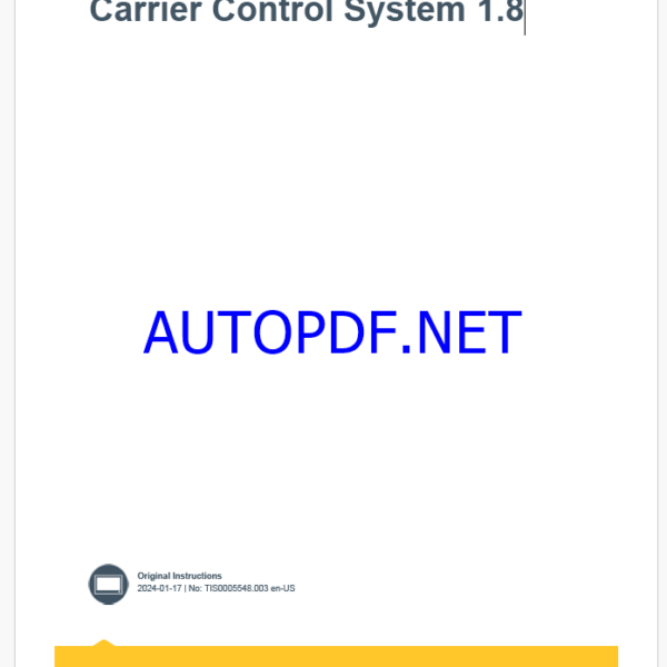 Epiroc Carrier Control System 1.8 Control System Manual